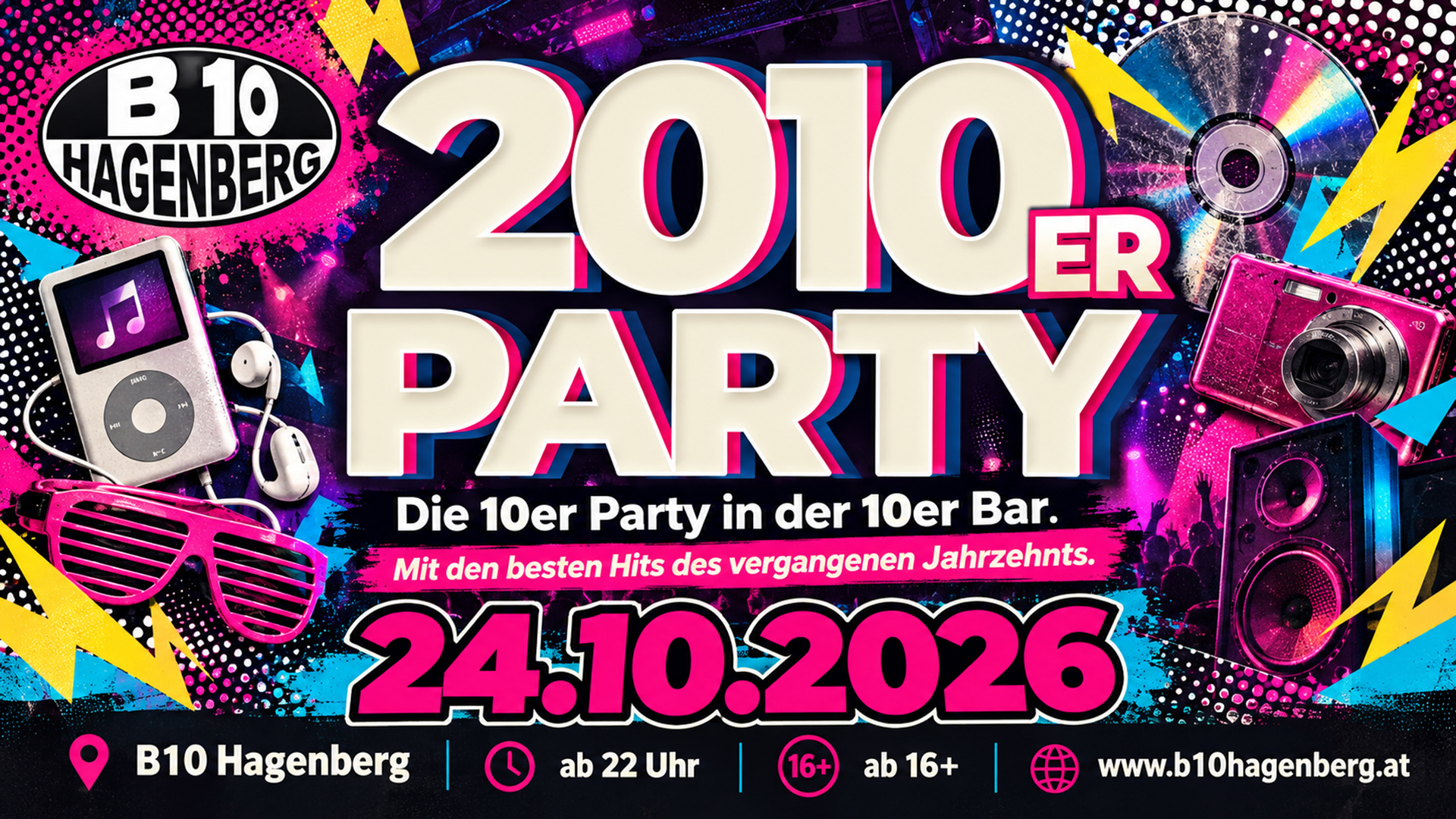 Offizieller Flyer für B10 2010er Party in B10 Hagenberg